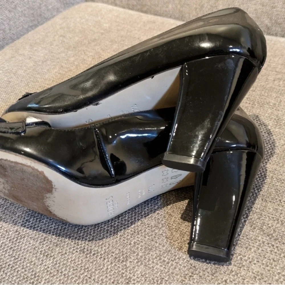 Hobbs London Black Patent Leather | Leopard Print |Tassel | EU 37.5 - Picture 7 of 10